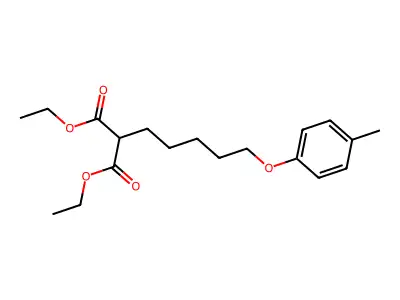 Diethyl 2-[5-(4-methylphenoxy)pentyl]propanedioate structure