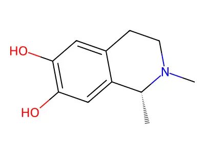 1,2-dimethyl-3,4-dihydro-1H-isoquinoline-6,7-diol structure