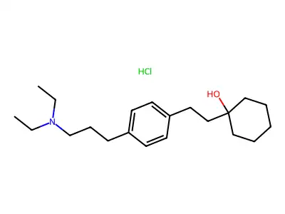 Cyclohexanol, 1-(2-(4-(3-(diethylamino)propyl)phenyl)ethyl)-, hydrochloride structure