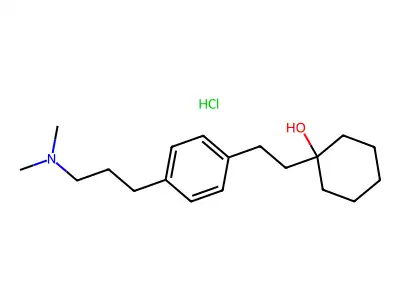 Cyclohexanol, 1-(2-(4-(3-(dimethylamino)propyl)phenyl)ethyl)-, hydrochloride structure
