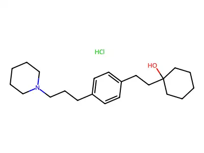 Cyclohexanol, 1-(2-(4-(3-(1-piperidinyl)propyl)phenyl)ethyl)-, hydrochloride structure