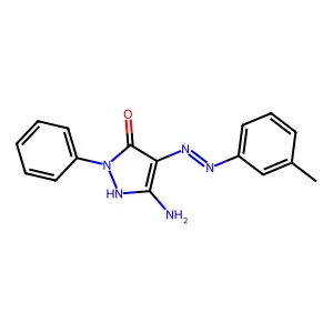 (Z)-3-amino-1-phenyl-4-(2-(m-tolyl)hydrazono)-1H-pyrazol-5(4H)-one structure