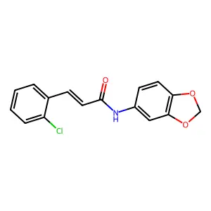 (2E)-N-(1,3-benzodioxol-5-yl)-3-(2-chlorophenyl)prop-2-enamide structure