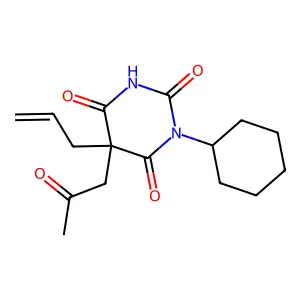 1-Cyclohexyl-5-(2-oxopropyl)-5-(2-propen-1-yl)-2,4,6(1H,3H,5H)-pyrimidinetrione structure