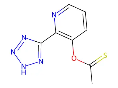 Ethanethioic acid, S-(2-(1H-tetrazol-5-yl)-3-pyridinyl) ester structure
