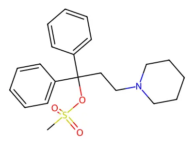 1,1-Diphenyl-3-(piperidin-1-yl)propyl methanesulfonate structure