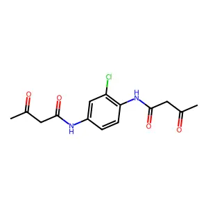 N,N'-(2-Chloro-1,4-phenylene)bis(3-oxobutaneamide) structure