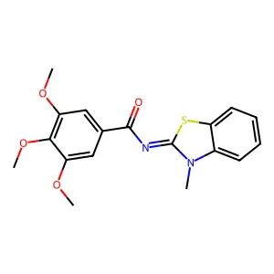 3,4,5-trimethoxy-N-(3-methyl-1,3-benzothiazol-2-ylidene)benzamide structure