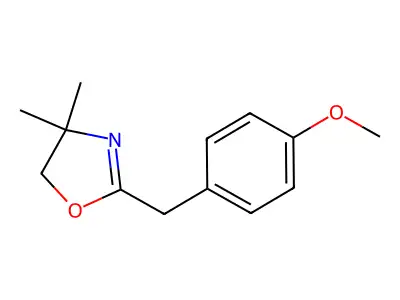 Oxazole, 4,5-dihydro-4,4-dimethyl-2-((4-methoxyphenyl)methyl)- structure