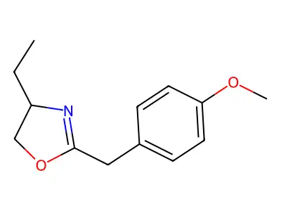 Oxazole, 4,5-dihydro-4-ethyl-2-((4-methoxyphenyl)methyl)-, (+-)- structure