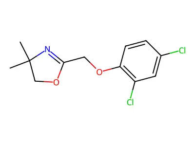 Oxazole, 4,5-dihydro-2-((2,4-dichlorophenoxy)methyl)-4,4-dimethyl- structure