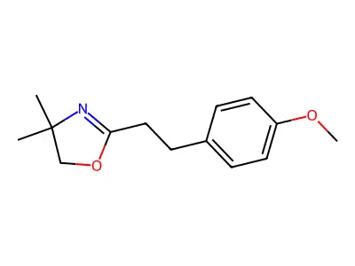 Oxazole, 4,5-dihydro-4,4-dimethyl-2-(2-(4-methoxyphenyl)ethyl)- structure