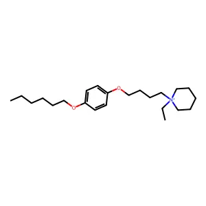 1-Ethyl-1-[4-(4-hexoxyphenoxy)butyl]piperidin-1-ium structure