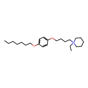 1-Ethyl-1-[4-(4-heptoxyphenoxy)butyl]piperidin-1-ium structure