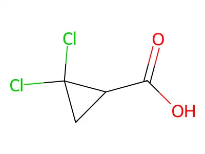 2,2-Dichlorocyclopropane-1-carboxylic acid structure