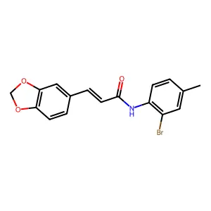 3-Benzo[1,3]dioxol-5-yl-N-(2-bromo-4-methyl-phenyl)-acrylamide structure