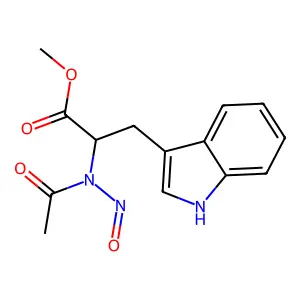 N-acetyl-N'-nitrosotryptophan methyl ester structure