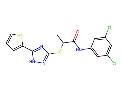 N-(3,5-dichlorophenyl)-2-[(5-thiophen-2-yl-1H-1,2,4-triazol-3-yl)sulfanyl]propanamide structure
