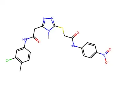 2-[(5-{2-[(3-chloro-4-methylphenyl)amino]-2-oxoethyl}-4-methyl-4H-1,2,4-triazol-3-yl)sulfanyl]-N-(4-nitrophenyl)acetamide structure