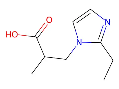 3-(2-ethyl-1H-imidazol-1-yl)-2-methylpropanoic acid structure