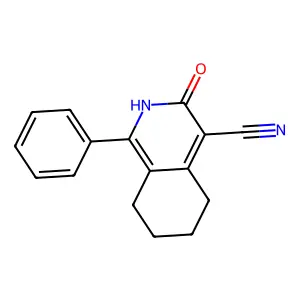 2,3,5,6,7,8-hexahydro-3-oxo-1-phenyl-4-Isoquinolinecarbonitrile structure