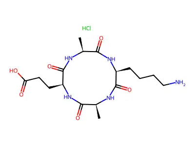 Cyclic(L-alanyl-L-alpha-glutamyl-L-alanyl-L-lysyl), monohydrochloride structure