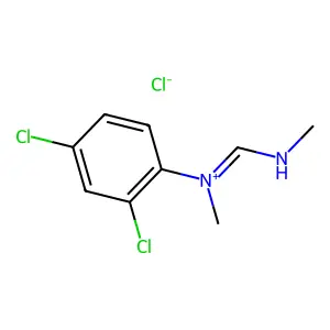 N-(2,4-Dichlorophenyl)-N,N'-dimethylmethanimidamide--hydrogen chloride (1/1) structure