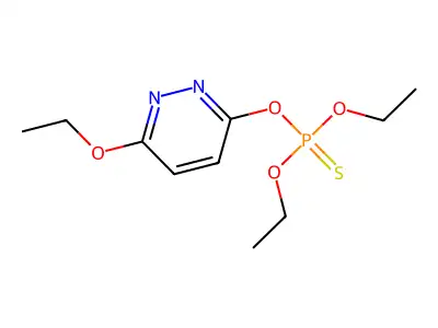 Phosphorothioic acid, O,O-diethyl O-(6-ethoxy-3-pyridazinyl) ester structure