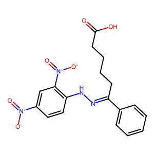 6-[2-(2,4-Dinitrophenyl)hydrazinylidene]-6-phenylhexanoic acid structure