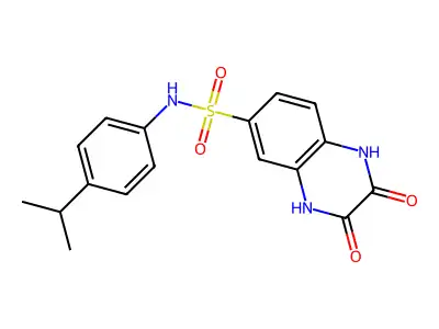 2,3-dioxo-N-(4-propan-2-ylphenyl)-1,4-dihydroquinoxaline-6-sulfonamide structure