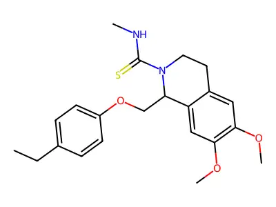 1-((4-ethylphenoxy)methyl)-6,7-dimethoxy-N-methyl-3,4-dihydroisoquinoline-2(1H)-carbothioamide structure