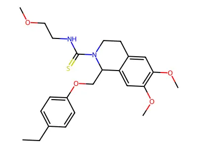 1-[(4-ethylphenoxy)methyl]-6,7-dimethoxy-N-(2-methoxyethyl)-1,2,3,4-tetrahydroisoquinoline-2-carbothioamide structure