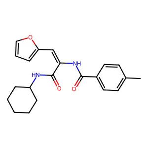 N-[3-(cyclohexylamino)-1-(furan-2-yl)-3-oxoprop-1-en-2-yl]-4-methylbenzamide structure