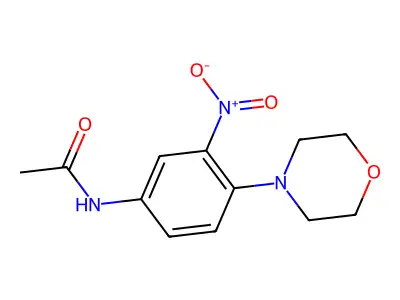 N-[4-(morpholin-4-yl)-3-nitrophenyl]acetamide structure