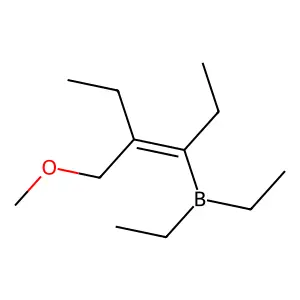 Diethyl[4-(methoxymethyl)hex-3-en-3-yl]borane structure
