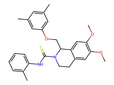 1-((3,5-dimethylphenoxy)methyl)-6,7-dimethoxy-N-(o-tolyl)-3,4-dihydroisoquinoline-2(1H)-carbothioamide structure