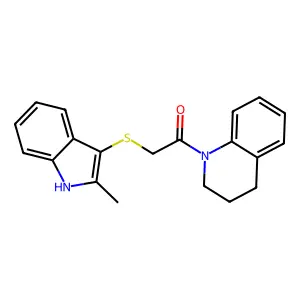 1-(3,4-dihydroquinolin-1(2H)-yl)-2-((2-methyl-1H-indol-3-yl)thio)ethanone structure