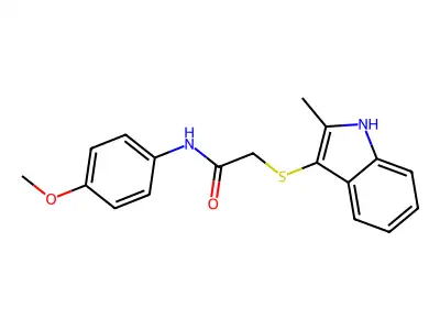 N-(4-methoxyphenyl)-2-[(2-methyl-1H-indol-3-yl)sulfanyl]acetamide structure