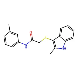 2-[(2-methyl-1H-indol-3-yl)sulfanyl]-N-(3-methylphenyl)acetamide structure