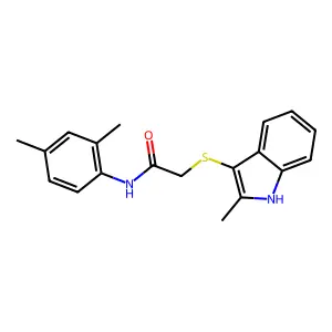 N-(2,4-dimethylphenyl)-2-[(2-methyl-1H-indol-3-yl)sulfanyl]acetamide structure