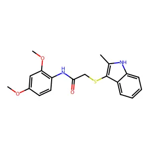 N-(2,4-dimethoxyphenyl)-2-[(2-methyl-1H-indol-3-yl)sulfanyl]acetamide structure