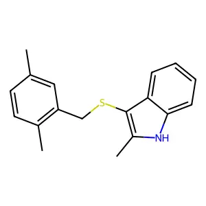 3-((2,5-dimethylbenzyl)thio)-2-methyl-1H-indole structure