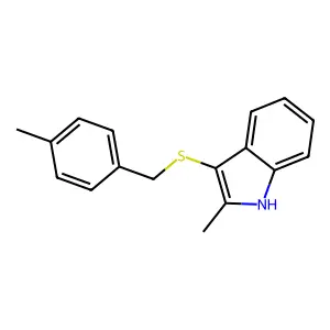 2-methyl-3-((4-methylbenzyl)thio)-1H-indole structure