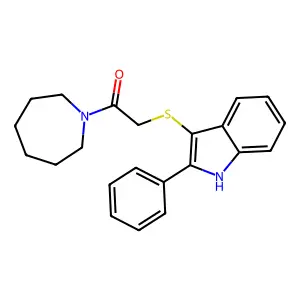 1-(azepan-1-yl)-2-((2-phenyl-1H-indol-3-yl)thio)ethanone structure