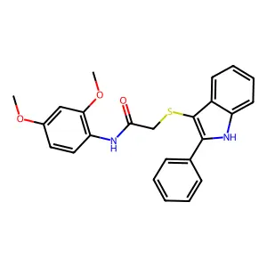 N-(2,4-dimethoxyphenyl)-2-[(2-phenyl-1H-indol-3-yl)sulfanyl]acetamide structure