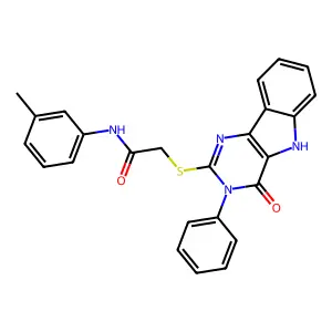N-(3-methylphenyl)-2-({4-oxo-3-phenyl-3H,4H,5H-pyrimido[5,4-b]indol-2-yl}sulfanyl)acetamide structure
