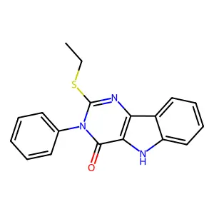 2-ethylsulfanyl-3-phenyl-5H-pyrimido[5,4-b]indol-4-one structure