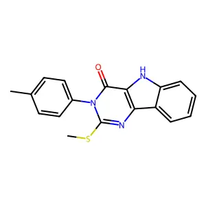 2-(methylthio)-3-(p-tolyl)-3H-pyrimido[5,4-b]indol-4(5H)-one structure