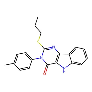 2-(propylthio)-3-(p-tolyl)-3H-pyrimido[5,4-b]indol-4(5H)-one structure
