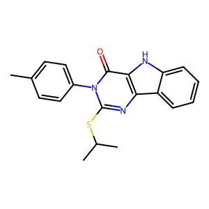 2-(isopropylthio)-3-(p-tolyl)-3H-pyrimido[5,4-b]indol-4(5H)-one structure